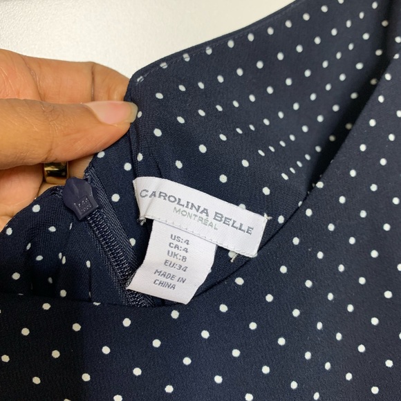 Navy Blue Polka Dot Jumpsuit Size 4 - Picture 8 of 9